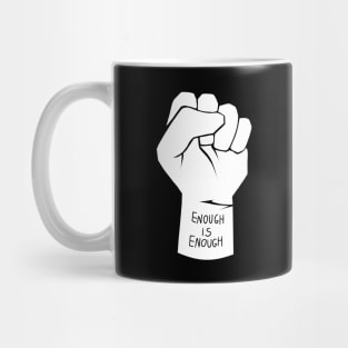 simple white clenched raised fist Mug